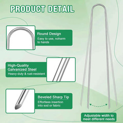 8 Gauge Landscape Staples, FUIJOL 8 Inch 15 25 50 100 Pack Heavy Duty U-Shaped L