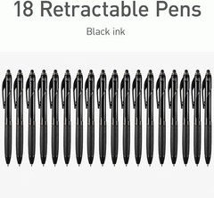 Pentonic BR-T Retractable Ballpoint Pens, 18 Count, Black Ink, 0.7 mm