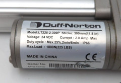 Duff Norton LT225-2-300P linear actuator 300mm/11.8″ stroke, 24vdc used