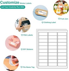 1000 Sheets 1″x2-5/8″ Address Shipping Labels Stickers 30-UP for Inkjet & Laser