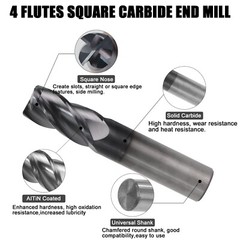 2PCS 4 Flute 3/4″ x 1-1/2″ x 4″ Solid Carbide End Mill – AlTiN Coated NEW