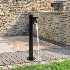 2-Outlets Outdoor Water Column Faucet Floor Mount Column Faucet Garden Faucet