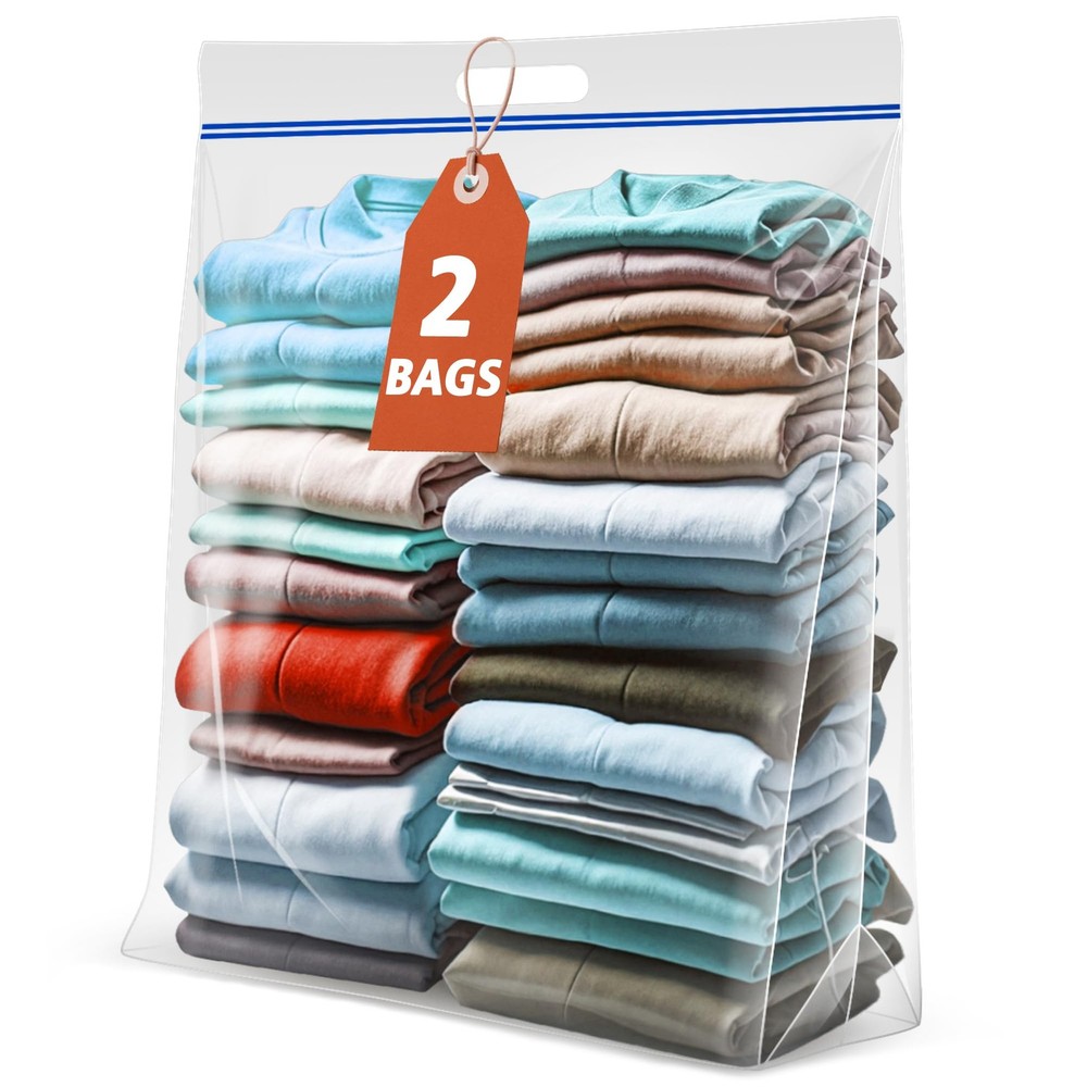 Jumbo Heavy Duty Plastic Storage Extra Large Bags, 25 Gallon 3.5 Mil Thick Cl…