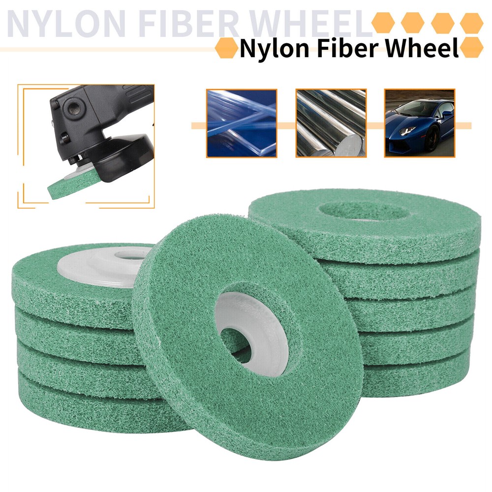 4” 100mm Nylon Fiber Wheel Abrasive Polishing Buffing Disc Pad Angle Grinder
