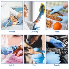 200/1200 JMU Nitrile Gloves Medical Exam 3.5 Mil Latex Free Powder Free XS/S/M/L