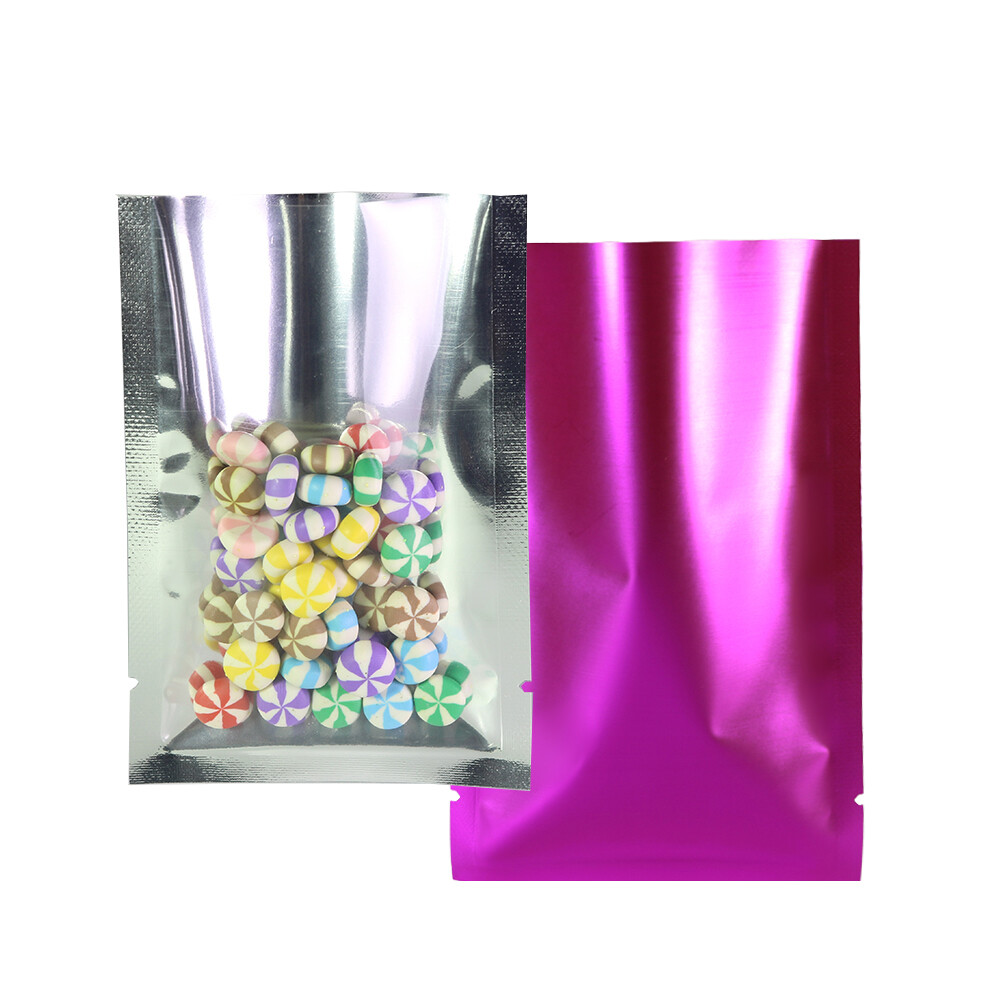 100x Glossy Clear Matte Rose Pink Metallic Foil Top Fill Bags 7x10cm 2.75x4in