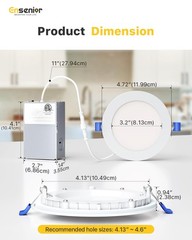 Ensenior 16 Pack 4 Inch, 6000k/5000k/4000k/3500k/3000k/2700k – 6cct white