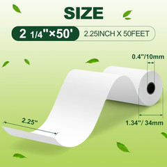 2 1/4″X50′ Thermal Paper Receipt Rolls,12 Rolls of Thermal Printer Paper, BPA Fr