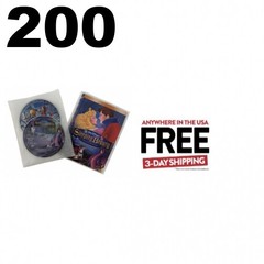 200 Clear 2 Disc White Non Woven CPP Sleeves & DVD Booklet **1-3 DAYS