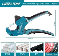 Libraton PVC Cutter 1-5/8″，PVC Pipe Cutter, Pex Cutter 1-1/4″, Mini Tube Cutter