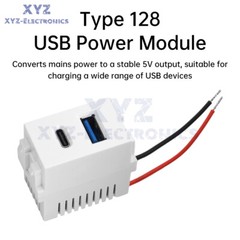 Type 128 USB Power Module 220V Socket 5V 2.1A USB+Type-C Charge Socket Module