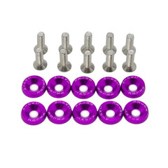 10pcs M6 Aluminum Fender Washer & Bolt Set for Bumper Engine License Plate – NEW