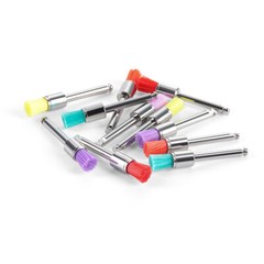 100Pcs Dental Polishing Polisher Prophy Brush Bowl Flat Type Colorful Nylon