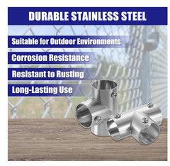 7 Pcs 3-Way Pipe Fitting Connector, Fit 1 Inch(25mm) OD Pipe Stainless Steel Str