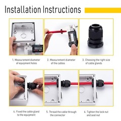 Cable Gland PG21 5 Packs IP68 Waterproof Nylon Cable Connectors with Locknut …