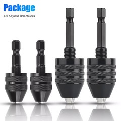 4Pcs 1/4-inch hex shank Versatile Conversion Drill chuck for 0.3-6.5 mm/3.6 mm