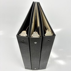 Lot of 3 Vintage 3-Ring Binders Hardbound Pebbled Black Industrial Office