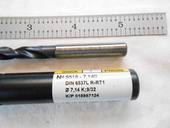 NEW GUHRING SOLID CARBIDE 5XD, HP DRILL 9/32″ CUT DIA X 53MM FL X 91MM OAL FIREX