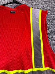 Uline Safety Work Vest Mens XL Red Sleeveless High Visibility Reflective Utility