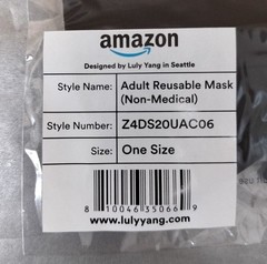 Lot of 118 Luly Yang Adult Reusable Mask (Non-Medical) With Amazon Logo One Size