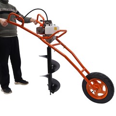 63CC 3HP Post Hole Digger Gas Powered Earth Auger Borer Wheelbarrow Ground Drill