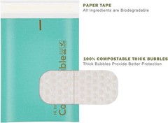 8.5×12 100% Biodegradable Teal Bubble Mailers,25 Count Compostable Padded Pac…
