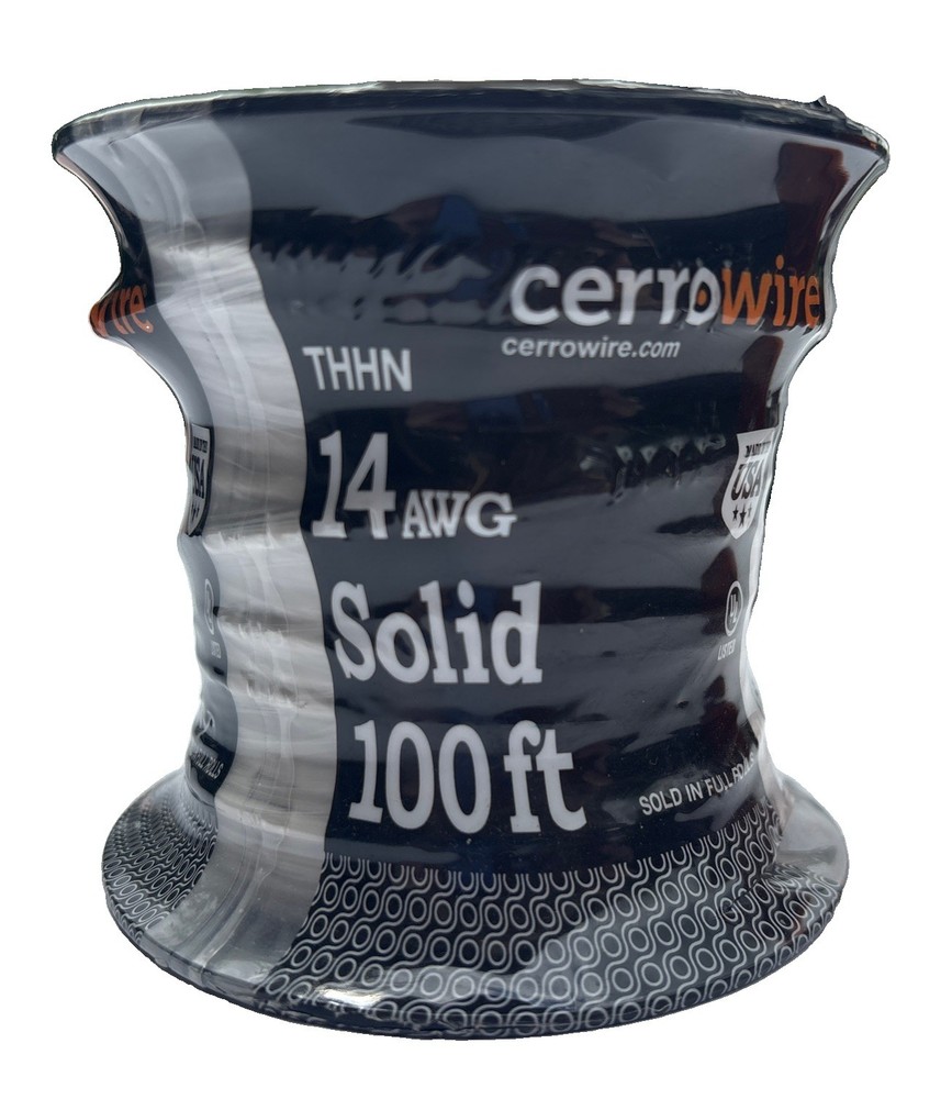 Cerrowire 100 ft. 14 Gauge White Solid Copper THHN Wire