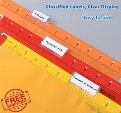 JIMROLA Hanging Folder Labels Clear 2in