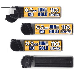 June Gold 0.7 mm, 440 Lead Refills, 4B, 4 110 Count (Pack of 4), 4b Graphite