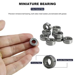 20 PCS R188ZZ Deep Groove Ball Bearings – 1/4 Inch x 1/2 Inch x 3/16 Inch – Both