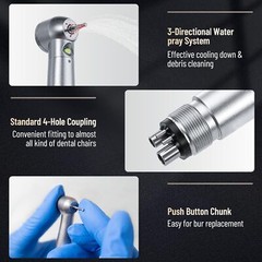 1-10 eLabPal Dental (LED E-generator) High Speed Handpiece 4 Hole for NSK Style