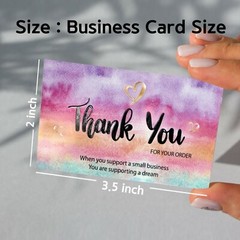 Thank You Cards Small Business (3.5 x 2 Inches – 100 pcs, 300GSM) by Modern 5th