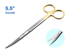 Scissors Surgical 5.5″ Curved Gold Plated Handle Tungsten Carbide ARTMAN