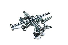 (1000) 8×1-1/2 Phillips Pan Head Zinc Plated Self Drilling Screws