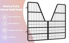 52″W x 42″H Horse Stall 3 Layers Steel Gate for Horse Heavy Duty Horse Gate