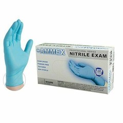 Ammex Blue Nitrile Disposable Exam Gloves 3 Mil APFN44100BX BOX – 100 Medium