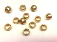 4mm ID x 12pcs Brass Compression Sleeve Ferrule Olive Barrel Ring Soft Copper