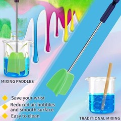 4 Pcs Resin Mixer Paddles for Resin Drill Epoxy Mixer Attachment Paint Stirrer