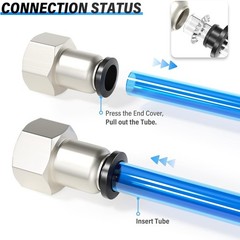 Female Straight 1/4 Inch Tube OD x 1/4 Inch NPT Thread Push to Connect Fittin…