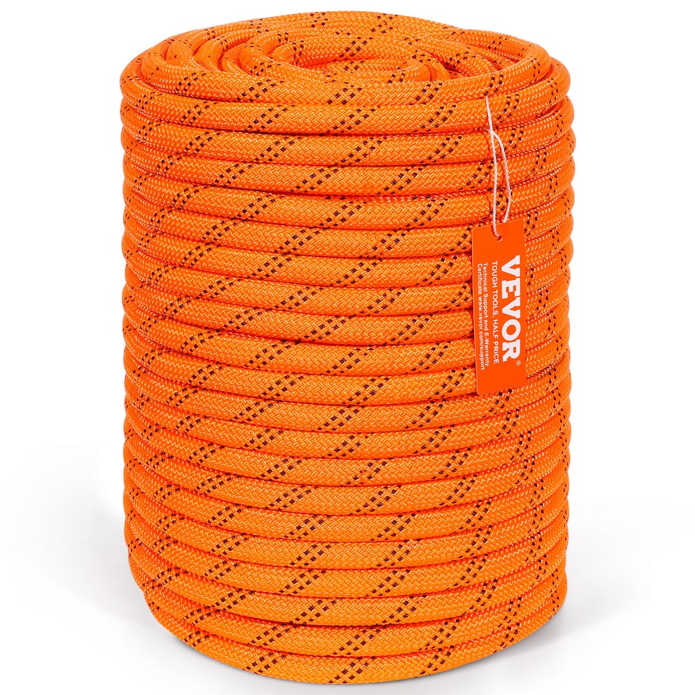VEVOR Arborist Tree Climbing Rope Double Braid Polyester 1/2″ x 220′ 48-Strand
