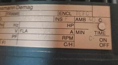 MANNESMANN KBA FRAME 80 A 2 ENCL TEFC 3PH 1.6HP 230/460V 4.9/2.5A 3270 RPM MOTOR