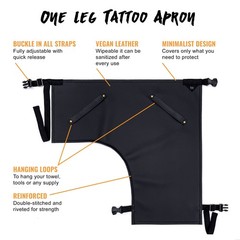 Tattoo Apron – Vegan Leather, Wipeable – Quick-Release Straps – Tattoo Artist