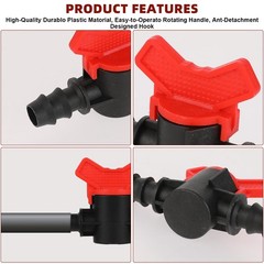 4PCS 3/8“ ID in Line Hose Barbed Ball Valve Shut-Off Switch with Hose Barb