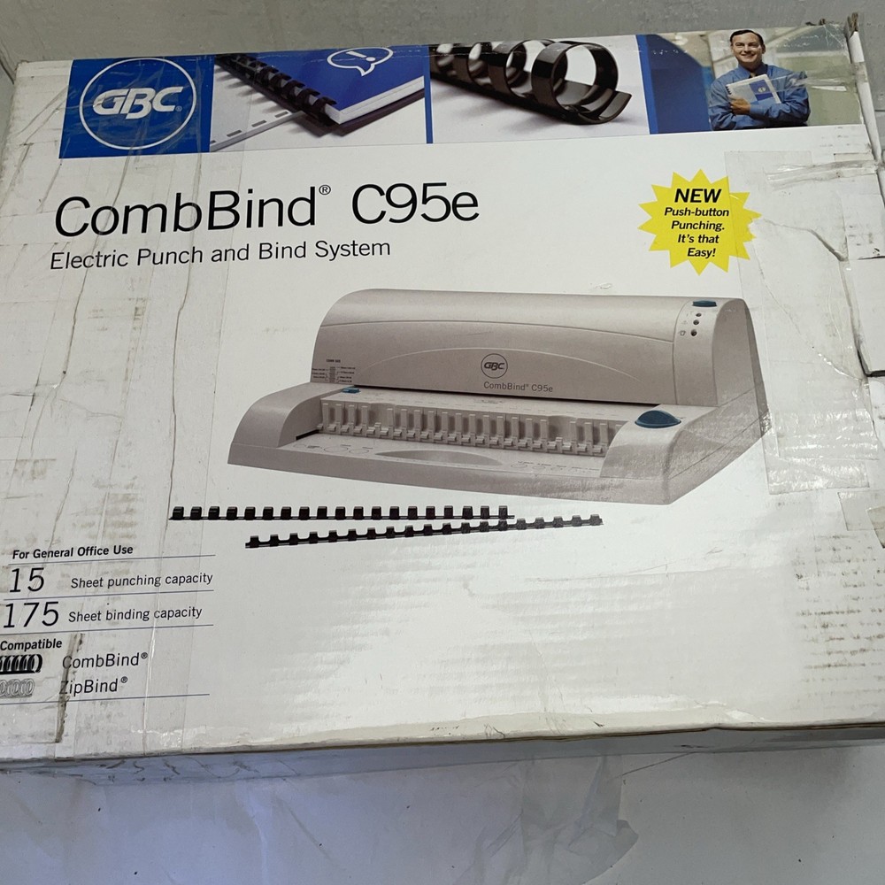 GBC CombBind C95e Manual Comb Binding Machine Great Condition ￼