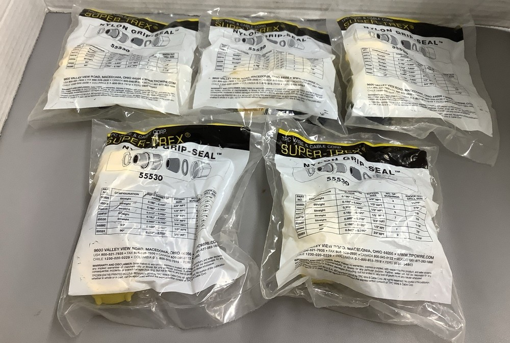Lot of 5 TPC Wire & Cable Corp Super-Trex Nylon Grip-Seal 55530 (b549)