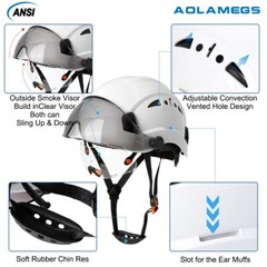 CE Safety Helmet With Visor Built In Goggles For Engineer Hard Hat ANSI Work Cap