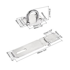 5″ Stainless Steel Thick Door Latch Hasp Lock Padlock Clasp with Screws Silver