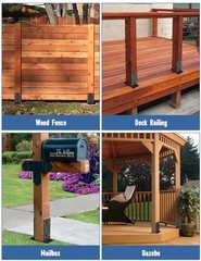4×4 Post Base 3 Pcs,Heavy Duty Detachable Post Bracket with Adjustable Inner …