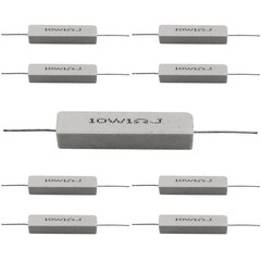 10 PCS 10w 1 ohm 5 Axial Lead Wire Resistors White Wound Fixed C Model: 10W1ΩJ