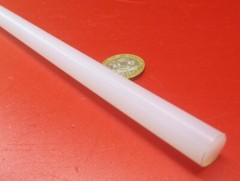PVDF Round Rod, White (.500″) 1/2″ Diameter x 4 Foot Length
